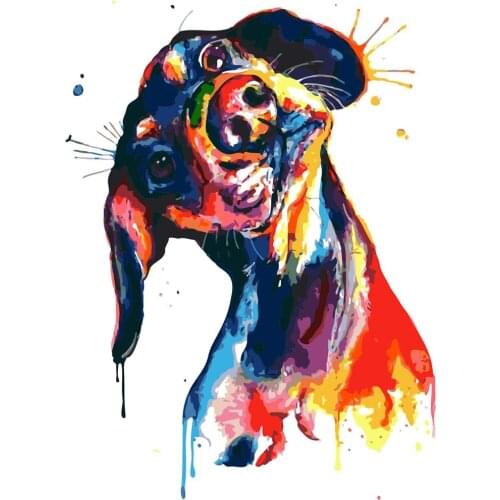 Animal Dog Dachshund Printed Water-Soluble Canvas 11CT Cross Stitch DIY Embroidery Kit DMC Threads Hobby Handiwork Adults