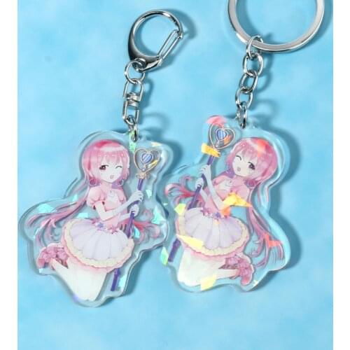 Vograce laser cut acrylic shapes custom anime keychain shaped keyring custom keychain charms