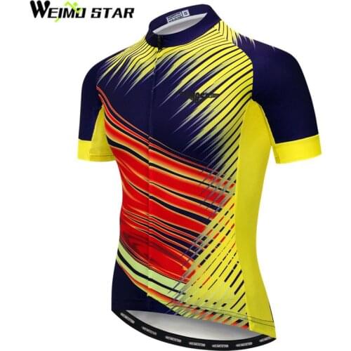 Weimostar Bike Team Sport Cycling Jersey Men Summer Polyester Race Bicycle Shirt Quick Dry mtb Bike Jersey Tops Maillot Ciclismo