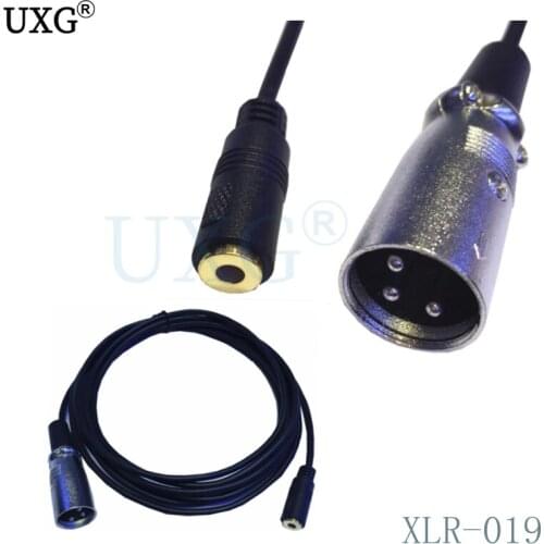 XLR 3pin male plug to mini 3.5mm female stereo audio mixer to iPod cable 1.5m 5ft 3m 10ft 15ft 10m 30ft