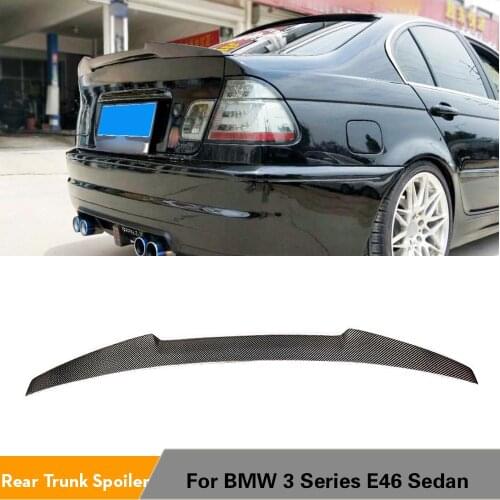 Rear Spoiler for BMW 3 Series E46 Base Sedan M3 4-Door 1998 - 2005 Carbon Fiber Trunk Lip