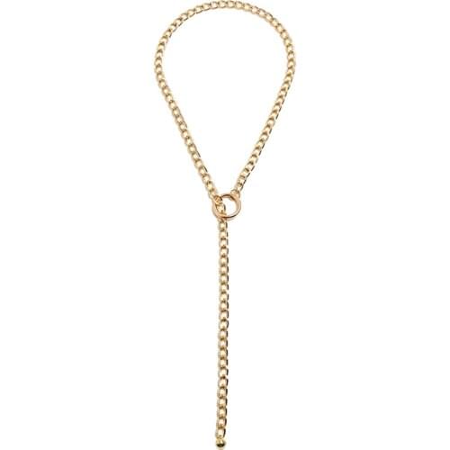 Women Simple Necklace Drop Chain Pendant Punk Style Jewelry Sweater Chain