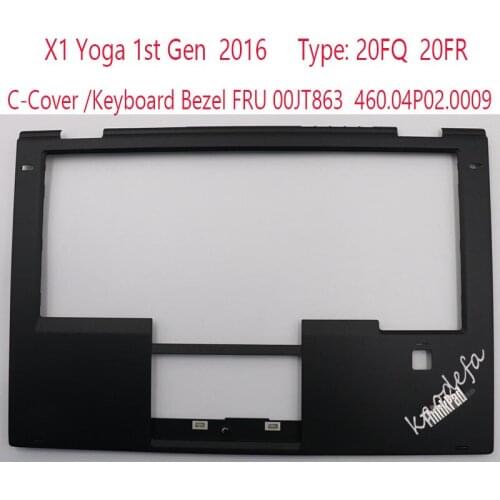 X1 YOGA keyboard BEZEL For Thinkpad X1 Yoga 1st Gen Laptop 2016 Cover FRU 00JT863 460.04P02.0009 with Black, fingerprint hole