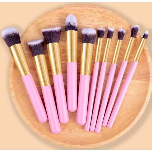 10pcs Makeup Brushes Multiple Size Makeup Brush Set Soft Beauty Tool Eyeshadow Loose Powder High-gloss Foundation Makeup Tool