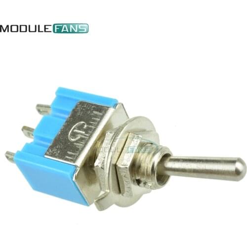 10PCS Mini 3pin 3p 6A SPDT 3A 250V AC 125V MTS-102 3 Pin 2 Position On-on Toggle Switches Module Practic DIY MTS 102