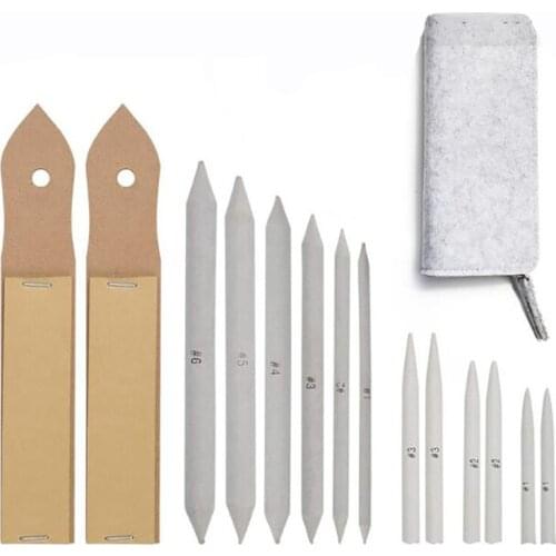 15pcs Double Head Durable Art Drawing Tool Pastel New Blending Smudge Tortillon Material Escolar Sketching Paper Pencil