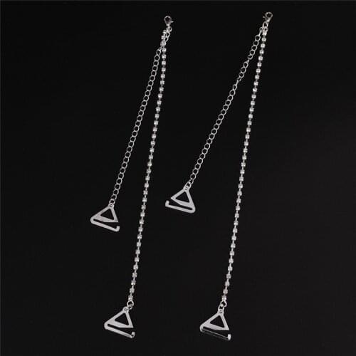 2Pcs/pair Adjustable Bra Straps 2 Rows Crystal Gorgeous Prom Diamante Rhinestone Bra Straps Belt Sparkle Shoulder Strap