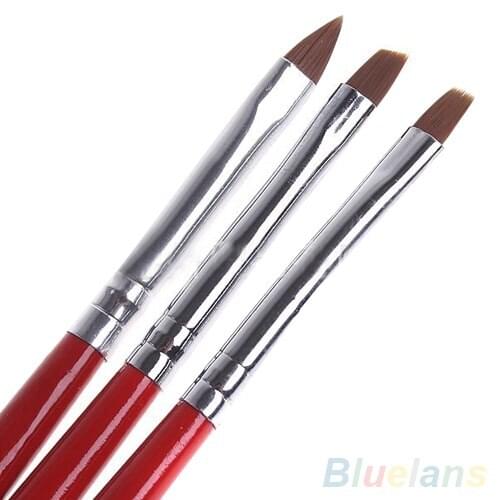 3 Pcs/Set UV Gel Acrylic Nail Art Brush Painting Drawing Pens Manicure DIY Tool Nail Brushes For Manicure Gel Brush For Nail Art