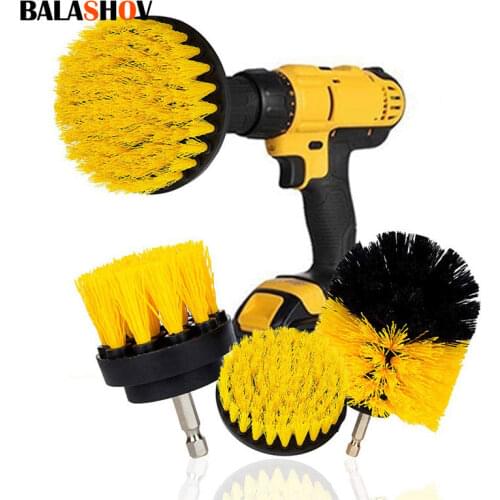 3pcs Electric Drill Brush Nylon Round Cleaning Brush For Bathtub Carpet Glass Tires Toilet Floors Rust Remover Cleaner Kit