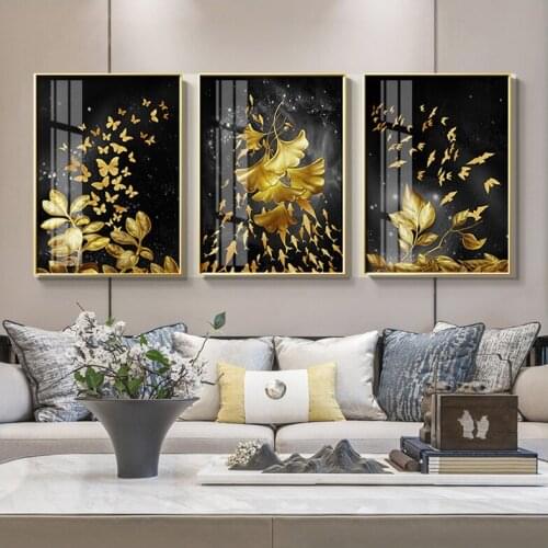 3pcs Abstract Gold Butterfly Diamond Painting diy cross stitch diamond embroidery mosaic paintings Living Room DecorationZP-367