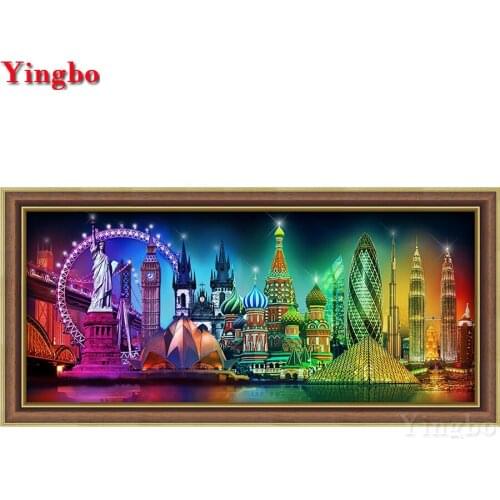 DIY Diamond Painting castle Picture of Rhinestones Diamond Embroidery Modern city landscape Diamond Mosaic Home Decor Drop Ship