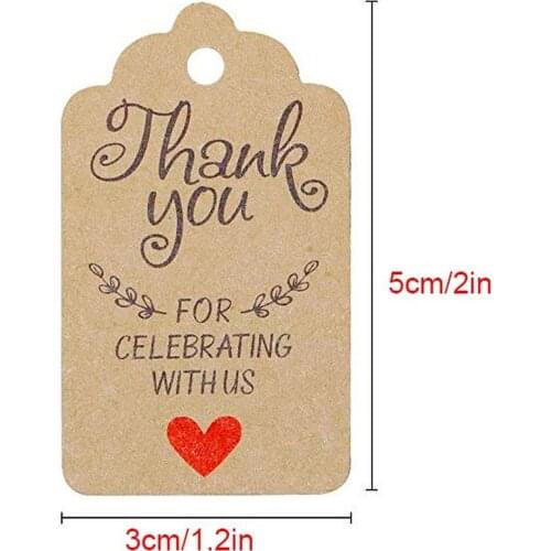 Thank You for Joining Us In Celebrating The Label Krah Paper Gift Label with 20m Jute Rope 100 Pieces/pack