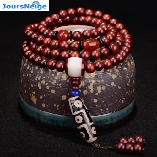 High quality Lobular Red Sandalwood Bracelets 108 Buddha Beads Size 7-8mm Round Old Material High Density Wood Bracelet Jewelry