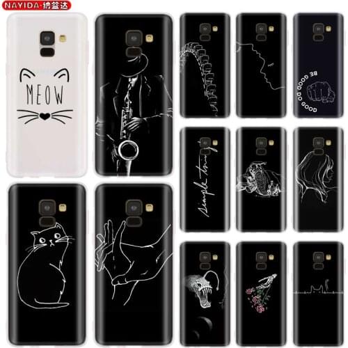 Phone Case for Samsung galaxy A30 A50 A90 5G A3 A5 A7 A8 2016 2017 A6 2018 Plus soft Cases Line Art Face Abstract Pattern