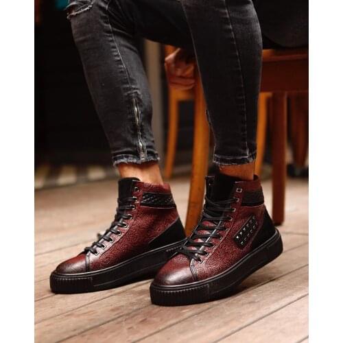 Black Men Boot Red Men Casual Shoes Men Sneakers Men Boots Comfortable Walking Boot Leather Men Boot Leather Men Casual Boot