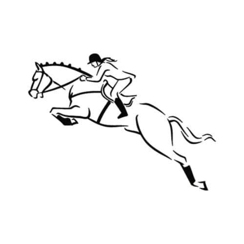 17CM*12.3CM Jockey Horse Race Po lo Jump Horseback Decorative Stickers Creative Cartoon Car Sticker Accessories N1300