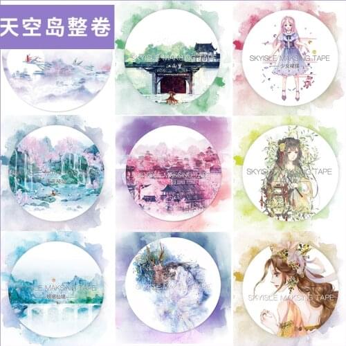 Figures Special Ink Masking Tape Scrapbooking Beautiful Scenery Diy Decorative Stickers Decoration Tape Washitape 1