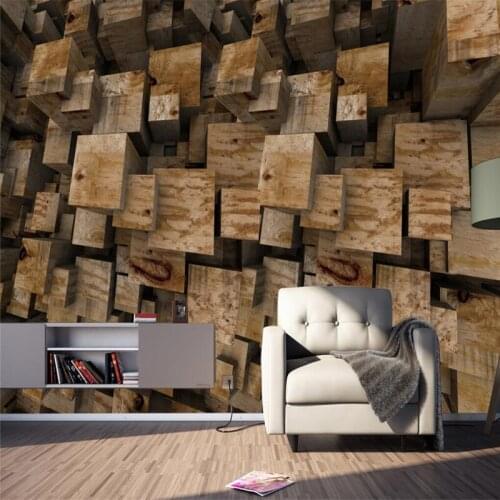 Beibehang Custom Photo Mural Wall Sticker Retro Nostalgic 3D Stereo Space Box Mural Background Wall papel de parede