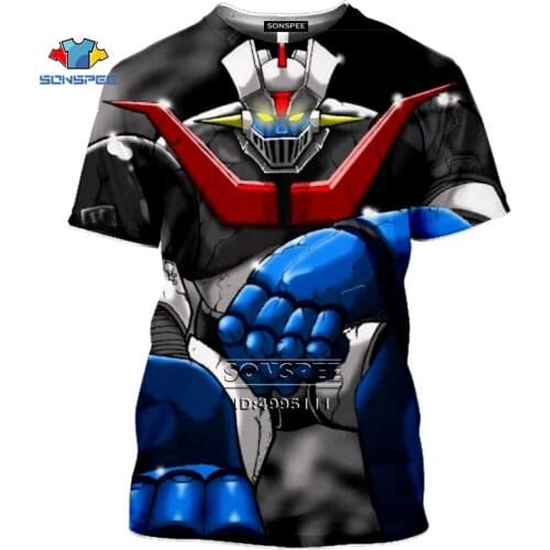 Mazinger Z T shirt Men Japan Robot Anime 3D Print Mens T-Shirt Women Summer O-neck Tshirt Harajuku Casual Street Fitness Shirts