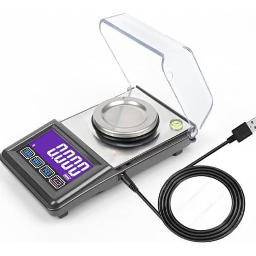 0.001g 20g Pocket Jewelry Scale Carat Balance Mini Electronic White Backlight Weight Balance Touch Gem Diamond USB Power Scales