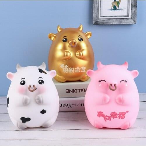 Cow Shape Piggy Bank Money Boxes Cute Cartoon Cow Enamel Piggy Bank Creative Home Furnishings Money Box Piggy Bank for Kids