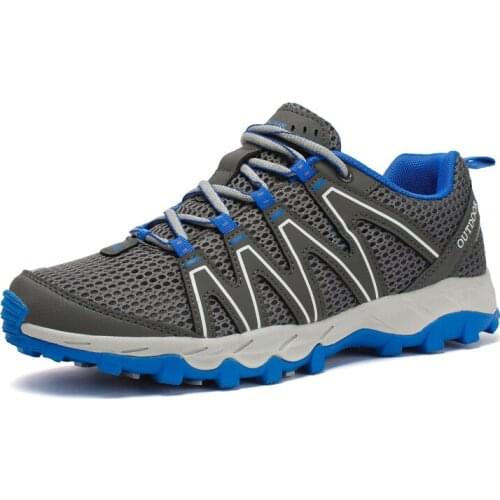 Men Women Running Shoes Breathable Anti-slip Outdoor Shoes Light Sport Sneakers Mountain Shoes Black Grey