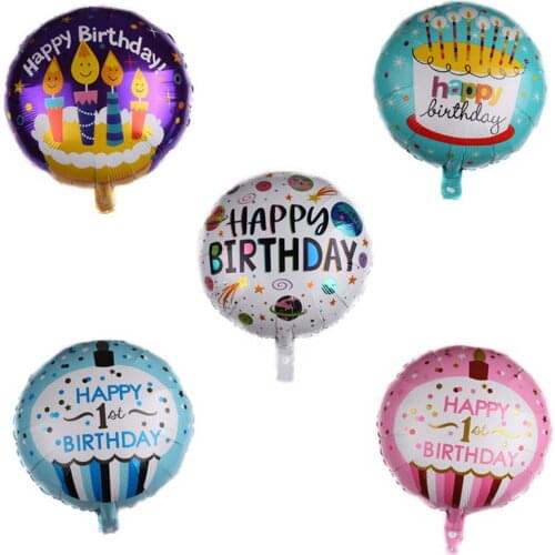 Multi Patterns 18inch Round Foil Balloon Happy Birthday Inflatable Helium Balloons Birthday Party Decoration High Quality Toys