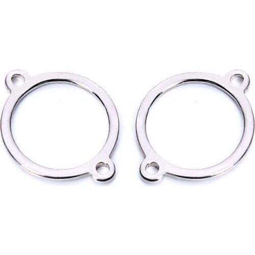 LOULEUR 20pcs/lot Silver Color Stainless Steel Round heart Square Charms Connectors Blank Stamping Tags For Necklace Bracelet