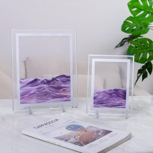 Nordic Style Minimalist Creative 3d Quicksand Painting Glass Hourglass Modern Art Craftwork Home Living Room Desk Accessory