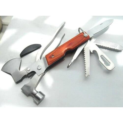 Outdoor Camping Survival Tools Multifunctional color wood axe Multi Function Folding Hammer Axe Pliers Knife Screwdriver