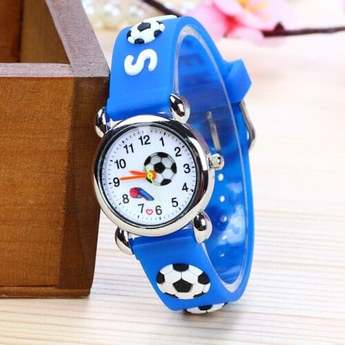 3D Cartoon Fashion Silicone Football kids Watch Children Girls Boys Students Quartz Wristwatches relogio kol saati clock