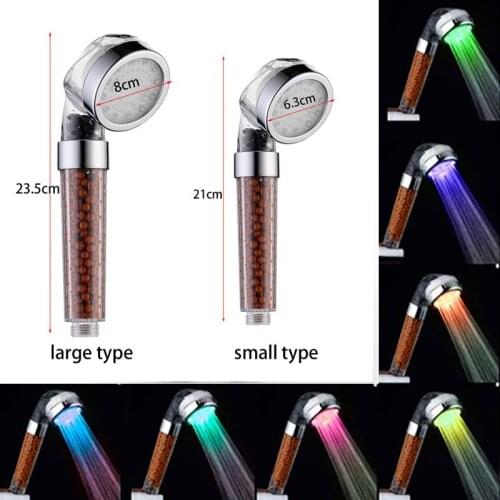 Shower Head Bath Morden 7 Colors LED RGB Light Bathroom Fixtures Showerhead High Pressure SPA Water Saving Bathroom Accessories