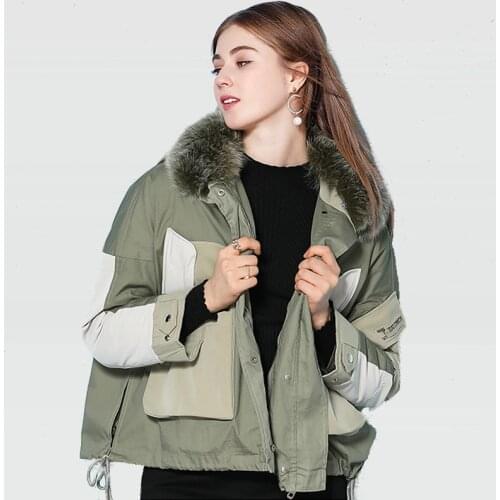 New Arrival Detachable Liner Duck Down Coat Womens Winter Short Puffer Jacket With Real Natural Fox Fur Collar Causal Wear