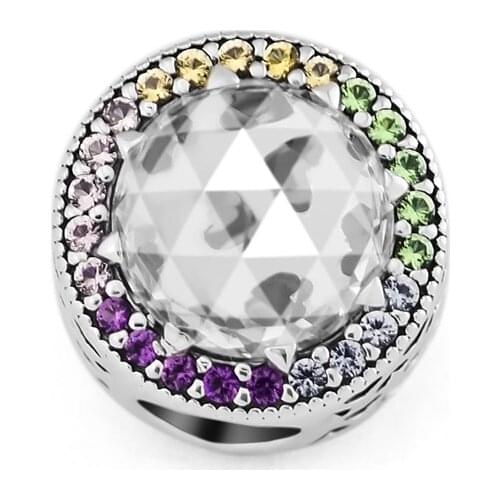 925 Silver Original Beads For Jewelry Making Rainbow Radiant Hearts Charm Fits European Sterling Silver Bracelets For Woman DIY