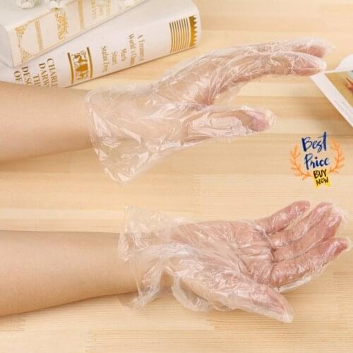 100PCS/LOT Eco-friendly Disposable Gloves PE Garden Household Restaurant BBQ Plastic Multifuctional Disposable Clear Gloves Food