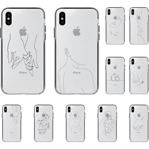 Yinuoda Lover Hand Line Simple Phone Case for iPhone 8 7 6 6S Plus X 5S SE 2020 XR 11 12 pro XS MAX