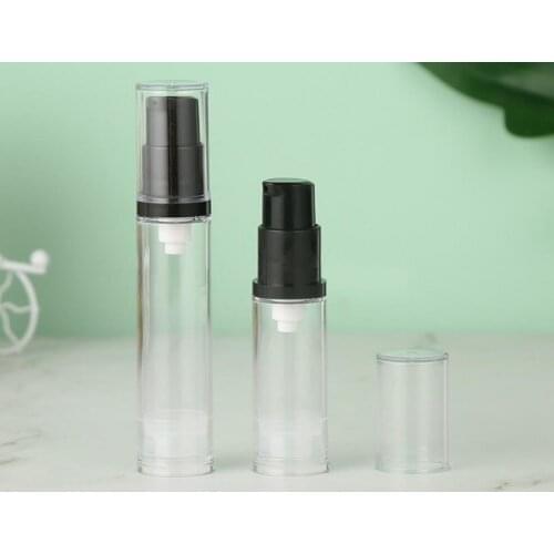 5ML clear plastic airless bottle black pump lotion/emulsion/serum/sample /eye liquid /toner sprayer skin care cosmetic packing