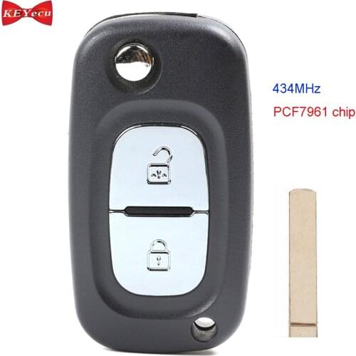 KEYECU for Renault Clio 3 Kangoo Master Modus Twingo Remote Key Fob 434MHz PCF7961