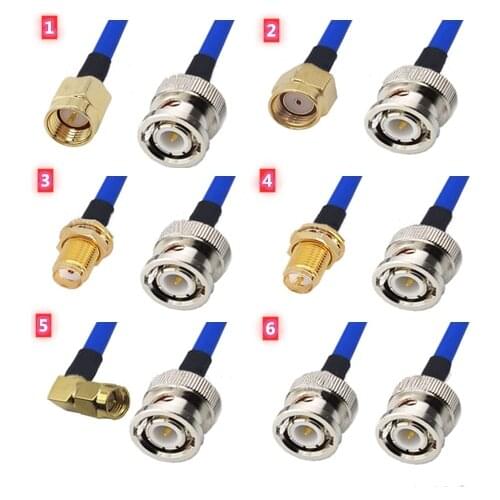 RG141 RG402 Jumper Cable RPSMA/SMA to BNC Male Male & Female Nut Pigtail RG141 RG402 Straight Extension Coax Jumper