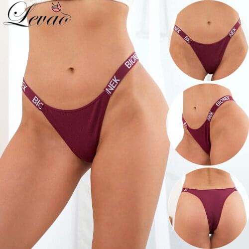 LEVAO Sexy G-string Solid Panties for Women Cotton Womens Underwear Sexy Panties Female Underpants Thong Pantys Lingerie