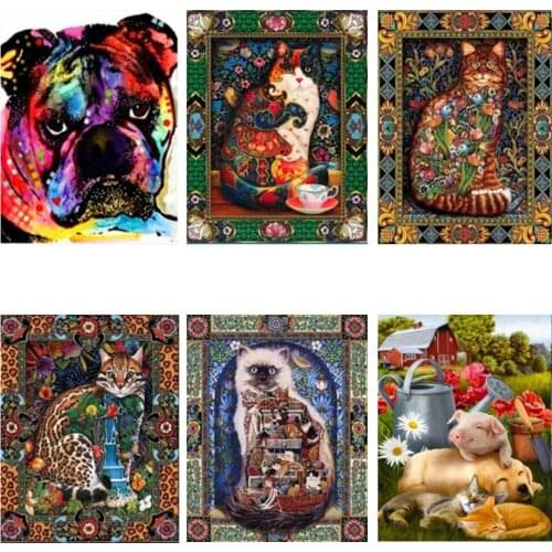Labrador Diamond Painting full square animal group DIY Diamond embroidery full round cat pig Diamond painting Mosaic 5D drill
