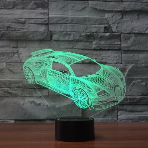 LED toys Action figures new car remote control 3D lamp seven color touch control LED visual lamp atmosphere decoration lamp