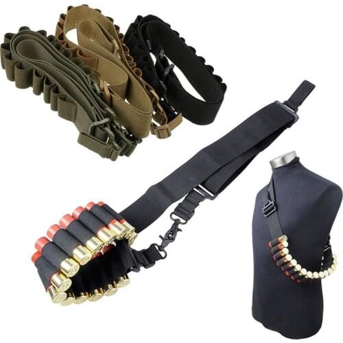 Tactical Heavy Duty Shotgun Shell Sling 12Ga 20Ga Ammo Holder Bandolier Belt