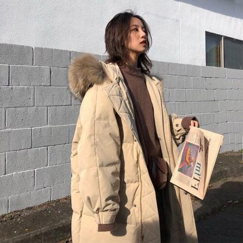 Ins Cotton Woman 2019 Winter Long Fund Student East Gate Bf Loose Thickening Overknee Cotton-padded Clothes Tide