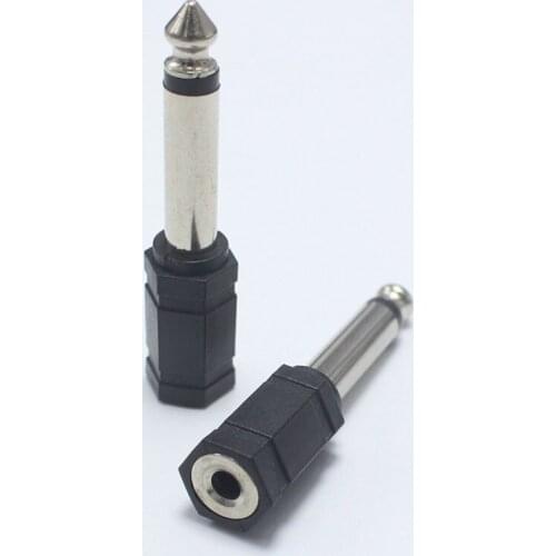 1pcs/lot Nickel Plated 6.35mm 1/4" Mono Male Plug to 3.5mm Female Mono Jack Socket Adapter
