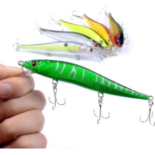 1Pcs 11.5cm/13.7g Wobblers Minnow Sea Swim Fishing Lures Bait With 3 Treble Hooks Sinking Artificial Swimbait For Fishing Gear