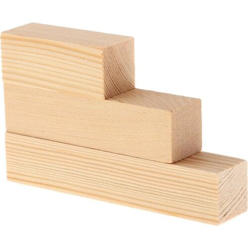 10/5pcs Unfinished Wood Blocks DIY Modelling Woodworking Materials