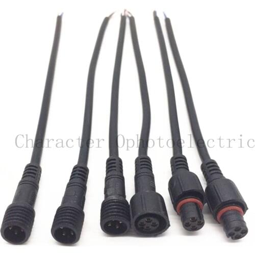 10 Pairs 2pin 3pin 4 Pin 20cm Connectors Socket Plug 0.2mm 24AWG LED Cable Wire LED Strips Waterproof IP65 Male/Female