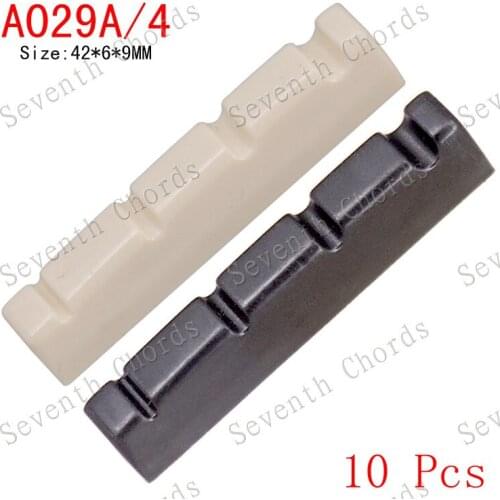 10 Pcs 4 String Electric Bass Guitar Nuts 42 x 6 x 9mm, Made of Plastic - 2 Color for choose -A029A