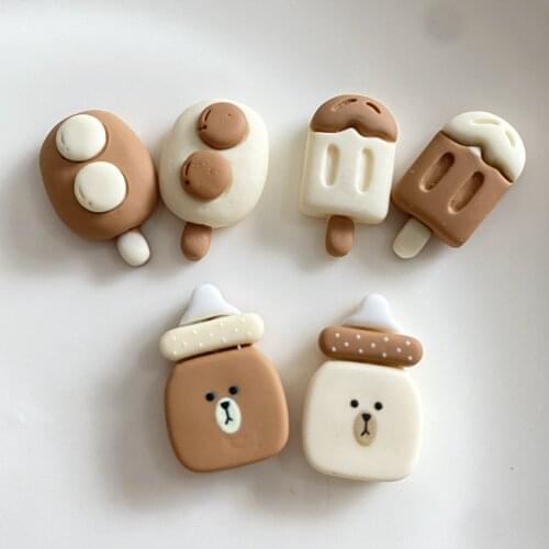 10Pcs Simulation Ice Cream Bottle Flat back Resin Cabochon Fake Food Scrapbooking Fit Phone Decor Embellishments Diy Accessories